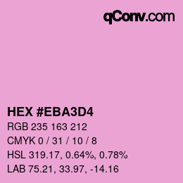 カラーコード: HEX #EBA3D4 | qconv.com