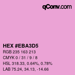 颜色代码: HEX #EBA3D5 | qconv.com