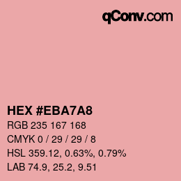カラーコード: HEX #EBA7A8 | qconv.com