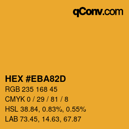 カラーコード: HEX #EBA82D | qconv.com