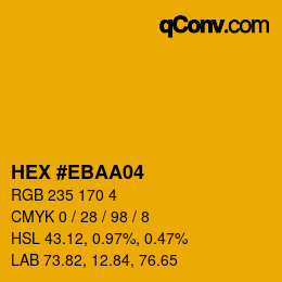 Color code: HEX #EBAA04 | qconv.com