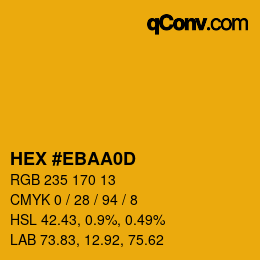 Color code: HEX #EBAA0D | qconv.com