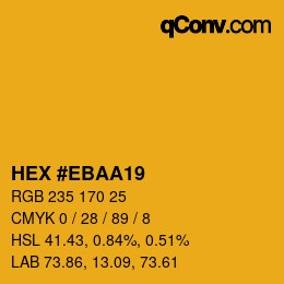 Color code: HEX #EBAA19 | qconv.com