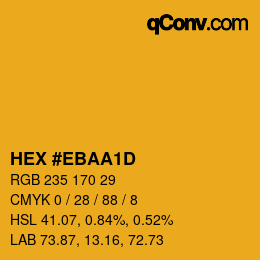 カラーコード: HEX #EBAA1D | qconv.com
