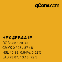Color code: HEX #EBAA1E | qconv.com
