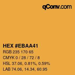 Color code: HEX #EBAA41 | qconv.com