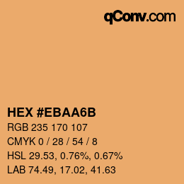 Color code: HEX #EBAA6B | qconv.com