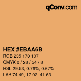 颜色代码: HEX #EBAA6B | qconv.com