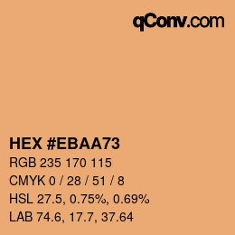 Color code: HEX #EBAA73 | qconv.com