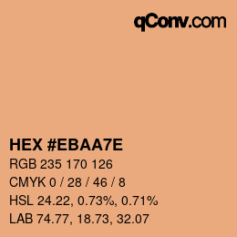 Código de color: HEX #EBAA7E | qconv.com