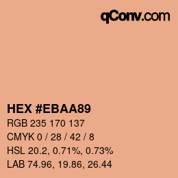 Color code: HEX #EBAA89 | qconv.com