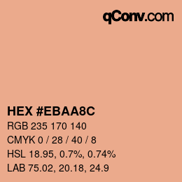 颜色代码: HEX #EBAA8C | qconv.com