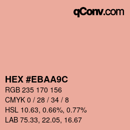 Color code: HEX #EBAA9C | qconv.com