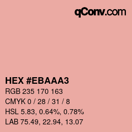 Color code: HEX #EBAAA3 | qconv.com