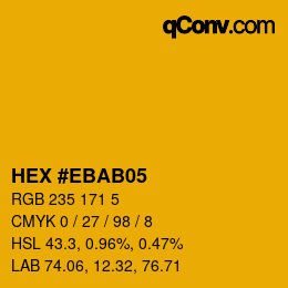 カラーコード: HEX #EBAB05 | qconv.com