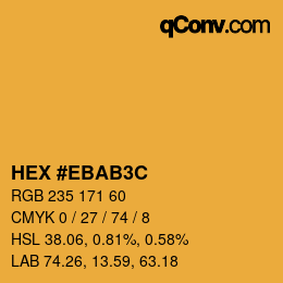 Color code: HEX #EBAB3C | qconv.com