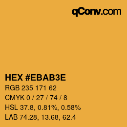 Color code: HEX #EBAB3E | qconv.com