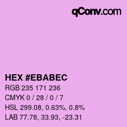 Color code: HEX #EBABEC | qconv.com