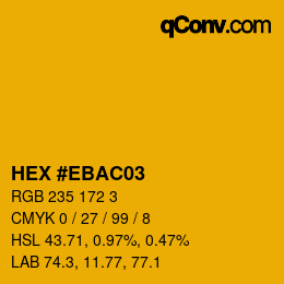 Color code: HEX #EBAC03 | qconv.com
