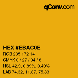 Farbcode: HEX #EBAC0E | qconv.com