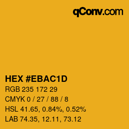 Color code: HEX #EBAC1D | qconv.com