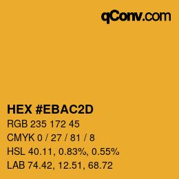 Code couleur: HEX #EBAC2D | qconv.com