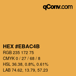 Color code: HEX #EBAC4B | qconv.com