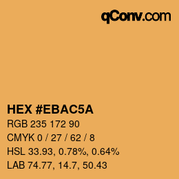 Color code: HEX #EBAC5A | qconv.com