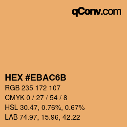 カラーコード: HEX #EBAC6B | qconv.com