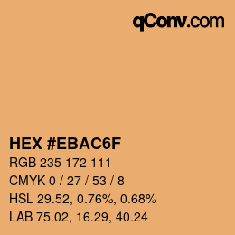 Color code: HEX #EBAC6F | qconv.com