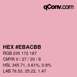 Color code: HEX #EBACBB | qconv.com