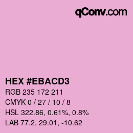 Color code: HEX #EBACD3 | qconv.com