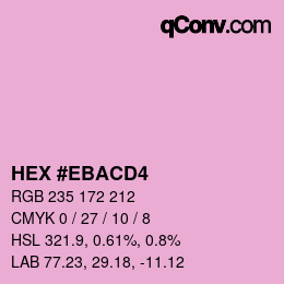 カラーコード: HEX #EBACD4 | qconv.com