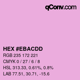 Color code: HEX #EBACDD | qconv.com