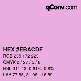 カラーコード: HEX #EBACDF | qconv.com