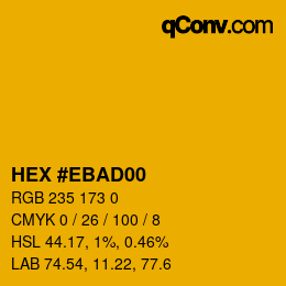 Color code: HEX #EBAD00 | qconv.com