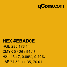 カラーコード: HEX #EBAD0E | qconv.com
