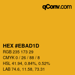 カラーコード: HEX #EBAD1D | qconv.com