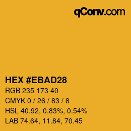 Color code: HEX #EBAD28 | qconv.com