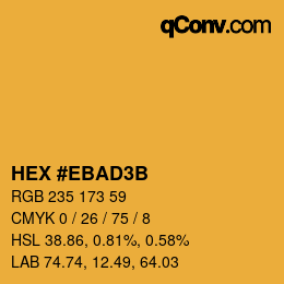 Color code: HEX #EBAD3B | qconv.com