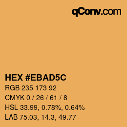 Color code: HEX #EBAD5C | qconv.com