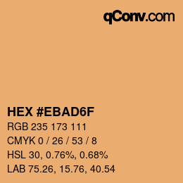 カラーコード: HEX #EBAD6F | qconv.com
