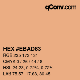 Color code: HEX #EBAD83 | qconv.com