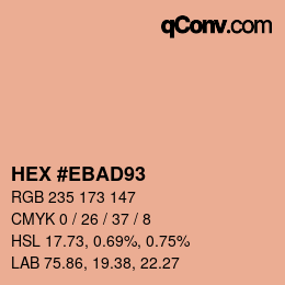 Color code: HEX #EBAD93 | qconv.com