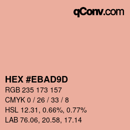 Color code: HEX #EBAD9D | qconv.com