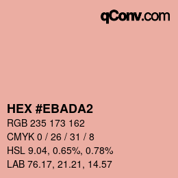 Color code: HEX #EBADA2 | qconv.com