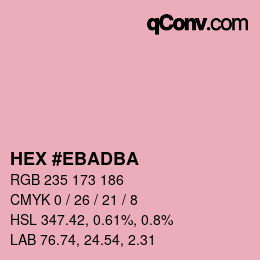 Color code: HEX #EBADBA | qconv.com