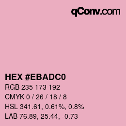 Código de color: HEX #EBADC0 | qconv.com