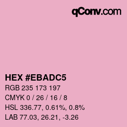 Color code: HEX #EBADC5 | qconv.com