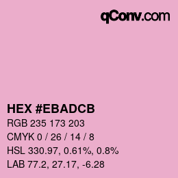 Color code: HEX #EBADCB | qconv.com